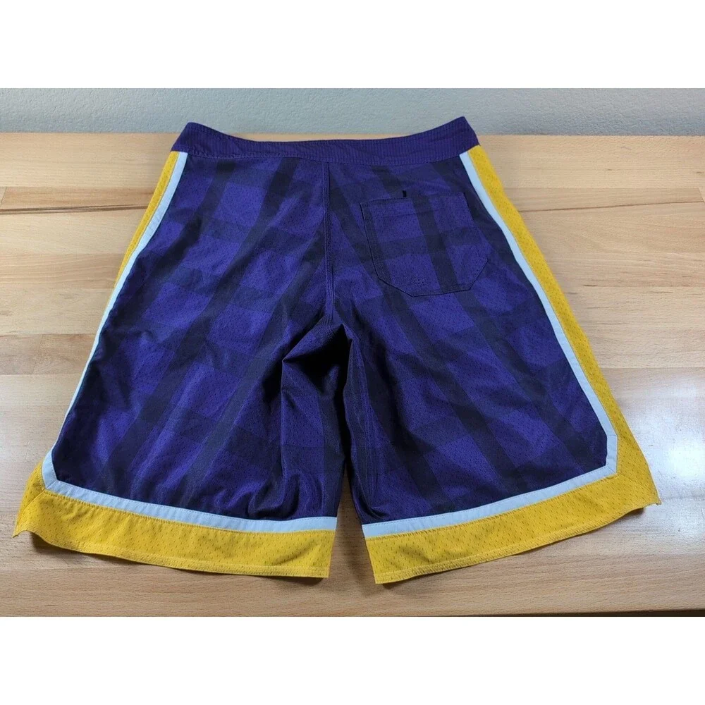 Nike Men's Board Shorts Size Medium 31 Purple Gold 6.0 Swoosh Swim